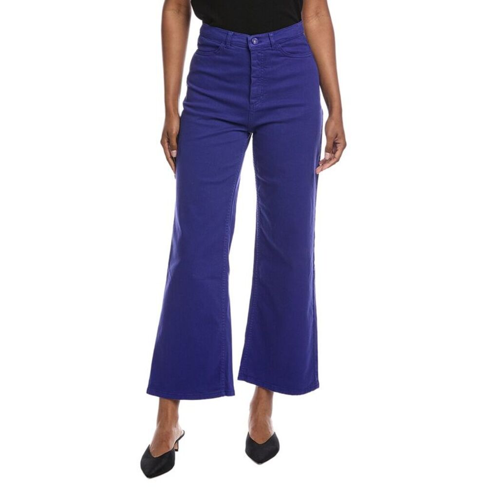 Lapointe Womens Twill High-Waist Pant, Blue